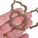 5 BRONZE Open Quatrefoil Pendant Charms, 53mm, chs4007
