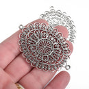 2 SILVER LARGE OVAL Connector Links, Charms, Pendants, 63x43mm, chs4032