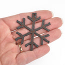 1 LARGE Rustic Metal SNOWFLAKE Charm Pendant 2.25" chs4066