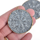 1 THAI BUDDHA Round Pendant Charm Thai Relic pewter with brass 1-3/4" chs4087