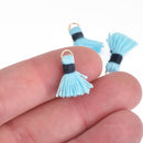 20 Light BLUE Cotton TASSEL Charms 18mm long (about 5/8"), chs4108