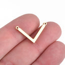 2 Gold Stainless Steel Chevron Bar Connectors Polished Mirror Finish 25x14mm, chs4132