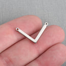 2 Silver Stainless Steel Chevron Bar Connectors Polished Mirror Finish 25x14mm, chs4133