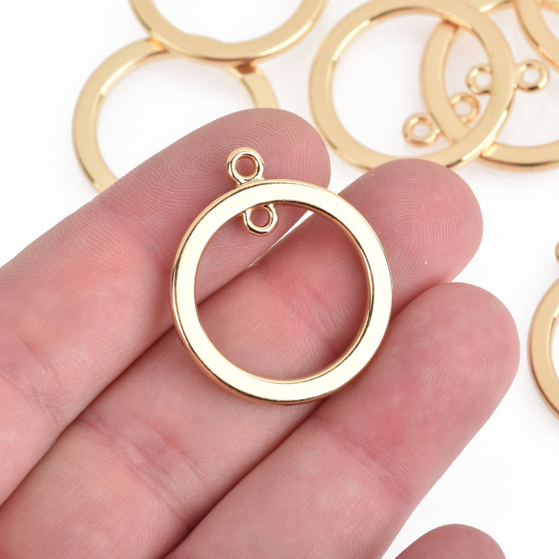10 LIGHT GOLD Metal Charms circle ring washer 30mm chs4145