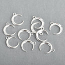 5 Silver Plated CRESCENT MOON Charms  20x17mm chs4167