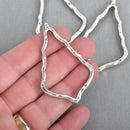 5 Large Silver Marquis Teardrop Charms 2-3/8" chs4229