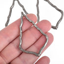 5 Large Gunmetal Marquis Teardrop Charms 2-3/8" chs4230