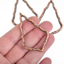 5 Large Copper Marquis Teardrop Charms 2-3/8" chs4231