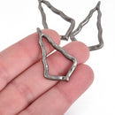 5 Gunmetal Marquis Teardrop Charms 39x24mm chs4240