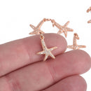 Rose Gold STARFISH Micro Pave Charm 19x13mm, chs4260