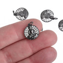 Black BUDDHA Micro Pave Charm Dot Charm 15mm chs4270