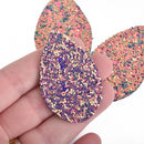 10 ROSE GOLD Faux Leather Teardrops GLITTER Charm Pendant Vegan Leather, 2-1/4" long chs4300