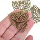 10 Bronze Filigree Charms 42mm chs4304