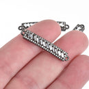 Gunmetal Black Micro Pave Bar Charm Connector Link CZ 35mm chs4354