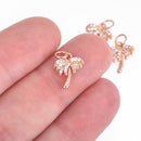 ROSE GOLD Palm Tree Micro Pave Charm 15x10mm, chs4454
