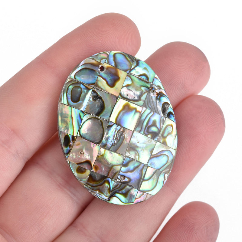 ABALONE SHELL PENDANT Oval 40mm chs4467