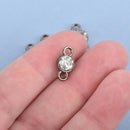 10 Gunmetal Rhinestone Connector Link Charms, crystal drop CLEAR Crystal 15x7mm, chs4543