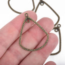 5 Distressed BRONZE Open TEARDROP Pendant Charms 39mm, chs4547