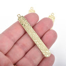 10 Light Gold Drop Charms, Textured Stick Tag 2.5" long chs4552