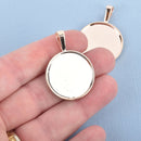 5 Rose Gold Bezel TRAYS for Resin, Cabochons, fits 25mm (1") chs4578