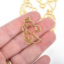 5 Gold Plated Filigree UNICORN, Fairy Tale Charm Pendants, 35mm, chs4583