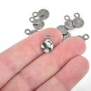 20 Gunmetal Drop Charms, Hammered Wavy Circle 10mm chs4587
