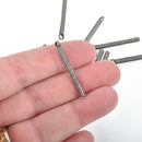20 Gunmetal Stick Charms, oxidized metal 34x3mm chs4593