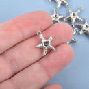 10 Silver STARFISH Charms Stainless Steel 18x14mm chs4594