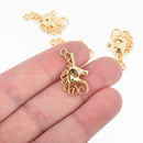 5 Gold Metal UNICORN . Charm Pendants 26x15mm chs4596