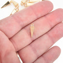 20 Gold Triangle Charms, bright gold metal pyramid charms, 16x5mm chs4629