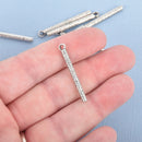 20 Silver Stick Charms, oxidized metal 34x3mm chs4634