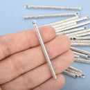 10 Silver Stick Charms, oxidized metal 54x3mm chs4650