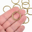 20 Bronze CIRCLE RING Charm Connectors Wavy Links 24mm chs4652