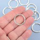 20 Silver CIRCLE RING Charm Connectors Wavy Links 24mm chs4653