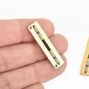 1 Matte Gold Beaded Charm Connector Link, 35mm chs4654