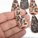 4 Copper Triangle Charms, Large Pendants, 1-7/8" long, chs4711