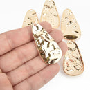 4 Light Gold Triangle Charms, Large Pendants, 1-7/8" long, chs4712