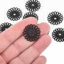 10 MATTE BLACK Filigree Charms, Connector Links, Findings, 23mm, chs4760