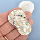 1 Flip Flop WHITE ABALONE SHELL Pendant 2-1/8" chs4807