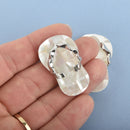 1 Flip Flop WHITE ABALONE SHELL Pendant 1.5" chs4810