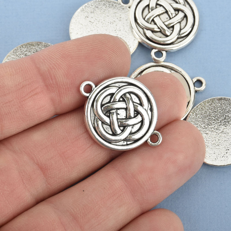 10 Silver Celtic Knot Charm Infinity Circle Knot Connector Link chs4843