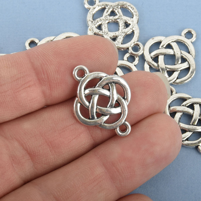 10 Silver Celtic Infinity Knot Charms Connector Link chs4847