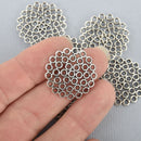 10 Round Silver Filigree Connector Charms 26mm chs4938a
