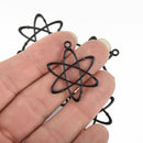 5 ATOM Molecule Chemistry Charms Black Atomic Energy Science Charms, Nuclear Energy, 33x26mm, chs4939