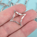 10 Resin Terrazzo Charms, gray white swirl, diamond square shape 1" chs4996