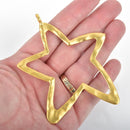 1 MATTE GOLD Star Pendant gold foil 3.75" long chs4997