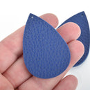 10 DARK BLUE Faux Leather Teardrop Charm Pendant Vegan Leather, 2-1/4" long chs5015