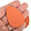 10 ORANGE Faux Leather Teardrop Charm Pendant Vegan Leather, 2-1/4" long chs5024