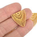 10 Matte Gold Filigree Wing Charms 22mm chs5070