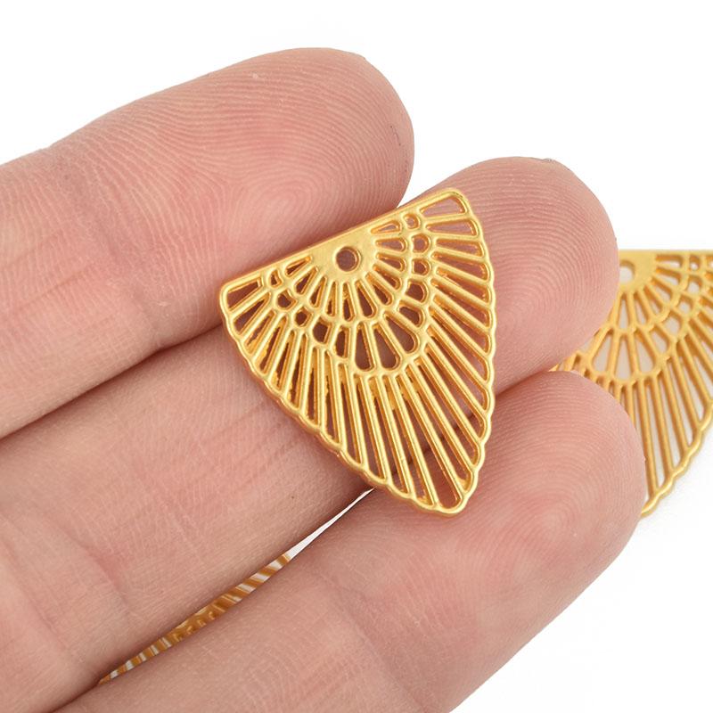 10 Matte Gold Filigree Wing Charms 22mm chs5070